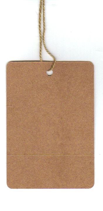 Blank Kraft Strung Merchandise Pricing Tags with String, Brown #6 Tags,  1.25 W x 1.875 H, 100 Pack