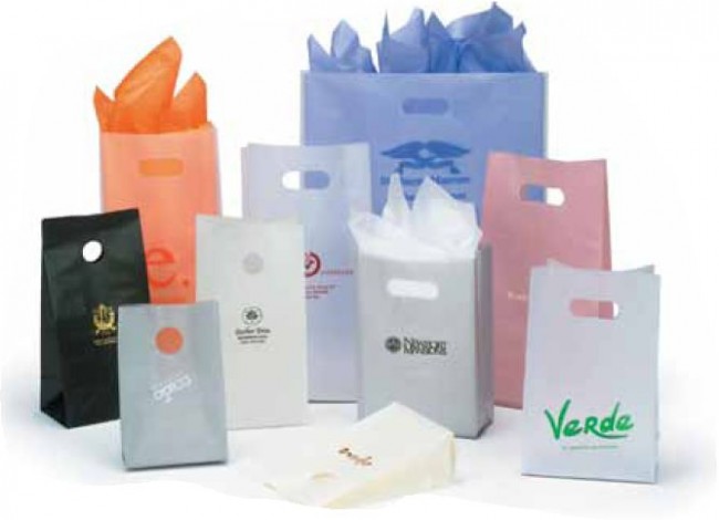 Die Cut Handle Plastic Bags - Custom Handle Plastic Bags