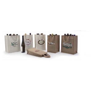 Jute & Canvas Wine Bags